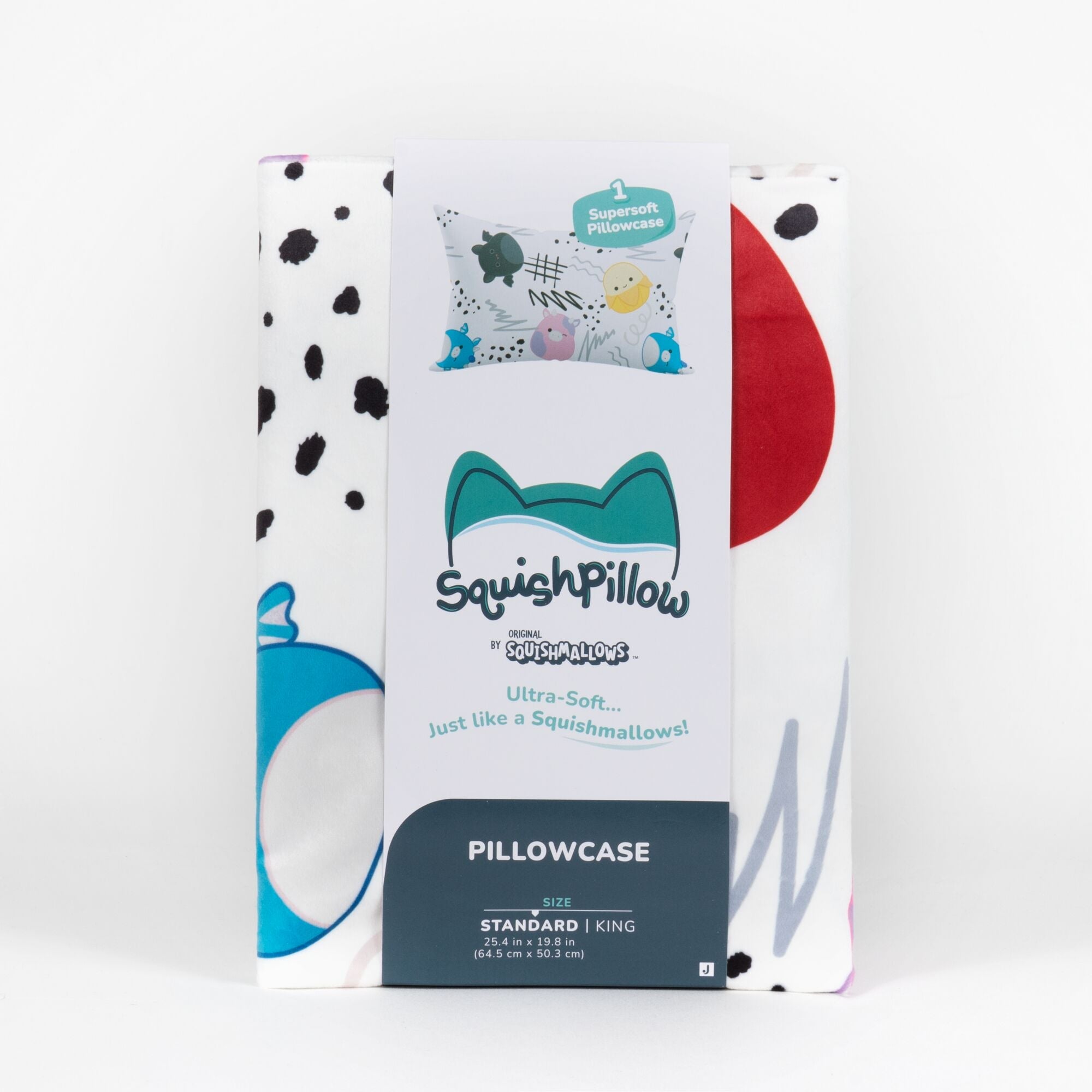 "Squish Vibes" White SquishPillow Pillowcase (Standard)